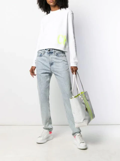 Shop Calvin Klein Jeans Est.1978 Logo Sweatshirt In White