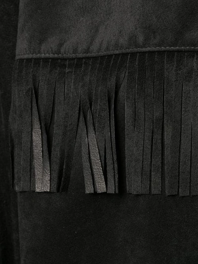 Shop Nili Lotan Fringed Detail Jacket In Black