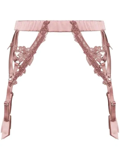 Shop Fleur Of England Desert Rose Suspender Belt In Pink