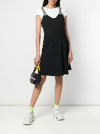 Shop Off-white Logo Jacquard Dress In Black