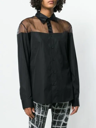 Shop Maison Margiela Sheer Detail Shirt In Black