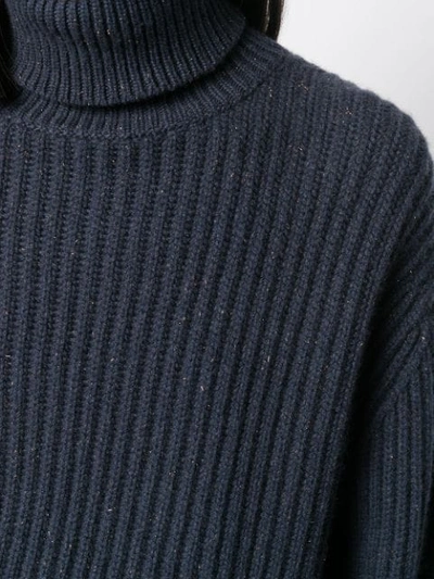 Shop Brunello Cucinelli Metallic Thread Jumper In Blue