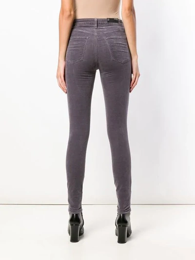 Shop J Brand Velvet Skinny Trousers In Grey