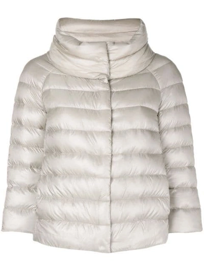 Shop Herno Zipped Padded Jacket In Grey