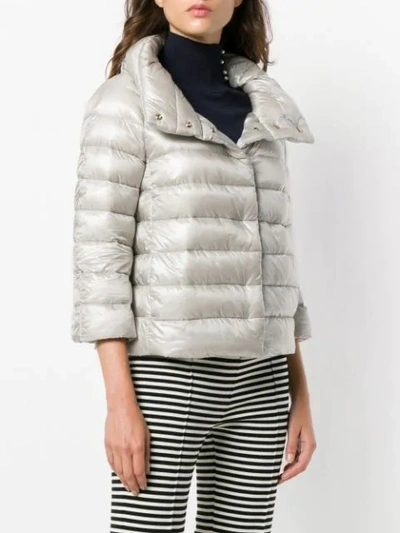 Herno Zipped Padded Jacket In Grey