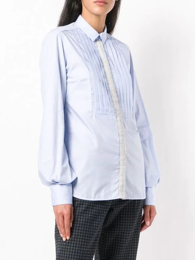 Shop Eleventy Fitted Long-sleeved Shirt In Blue