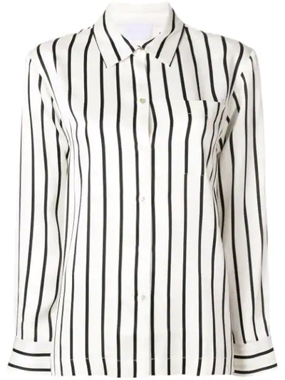 Shop Asceno Striped Silk Shirt In Neutrals