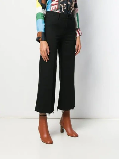 Shop Mother Cropped Wide-leg Jeans In Black