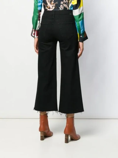 Shop Mother Cropped Wide-leg Jeans In Black