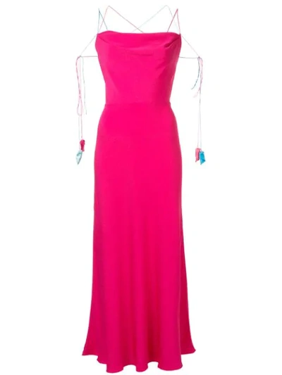 Shop Anna October Spaghetti Straps Long Dress In Pink