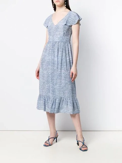 MICHAEL KORS COLLECTION FLORAL SUMMER DRESS - 蓝色