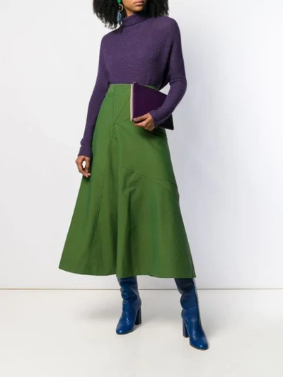 Shop Christian Wijnants Bias Skirt In Green