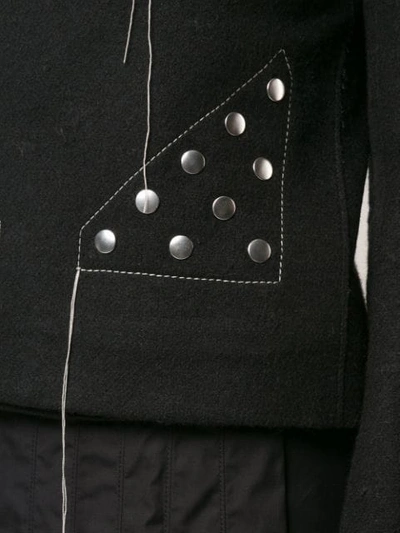 Shop Rick Owens Stitched Wrap-around Jacket - Black
