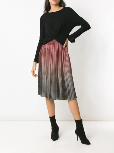 Shop À La Garçonne Gradient Pleated Skirt In Multicolour