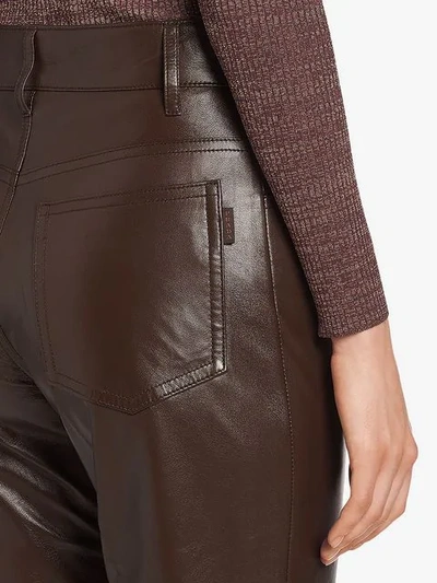 Shop Prada Flared Trousers In Brown