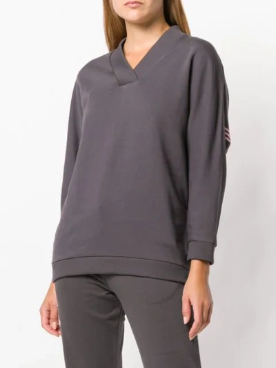 Shop Kenzo Branded V-neck Sweatshirt - Grey