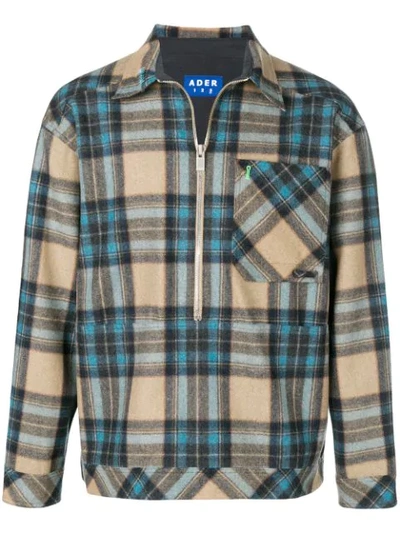 Shop Ader Error Flanel Shirt Jacket - Blue