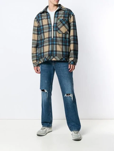 Shop Ader Error Flanel Shirt Jacket - Blue