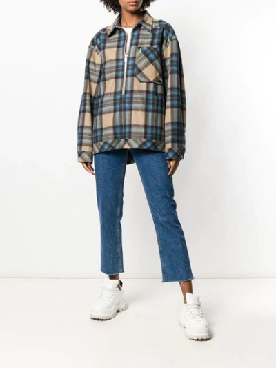 Shop Ader Error Flanel Shirt Jacket - Blue