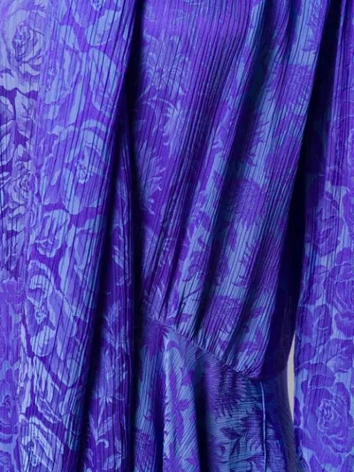 Shop Chloé Scarf Neck Printed Dress In Blue