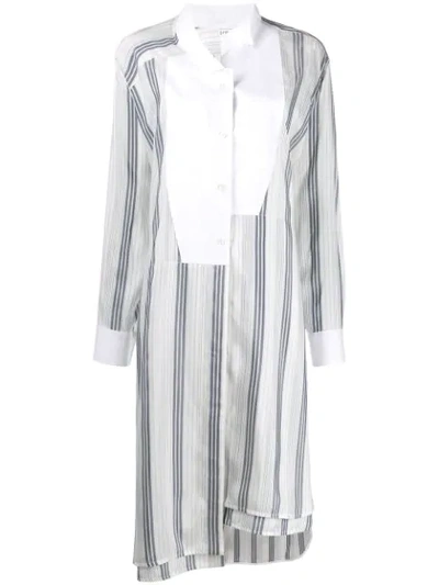 LOEWE OFF CENTRE STRIPED SHIRT - 白色