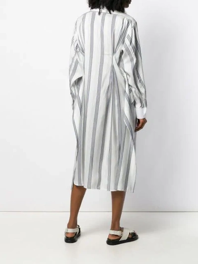 Shop Loewe Off Centre Striped Shirt In White