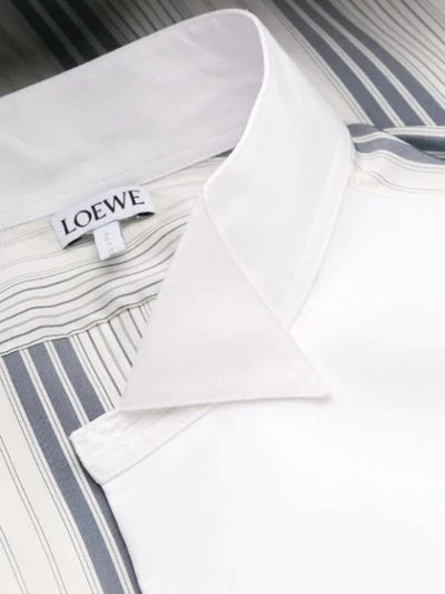 LOEWE OFF CENTRE STRIPED SHIRT - 白色