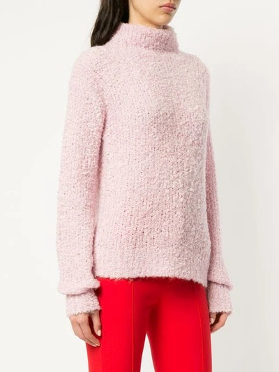 Shop Sies Marjan Fuzzy Knit Turtleneck Jumper In Pink