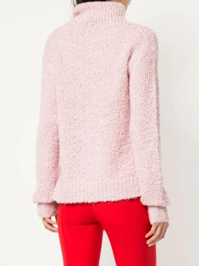 Shop Sies Marjan Fuzzy Knit Turtleneck Jumper In Pink