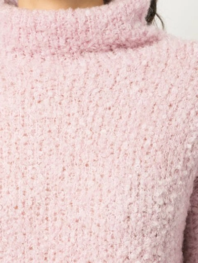 Shop Sies Marjan Fuzzy Knit Turtleneck Jumper In Pink