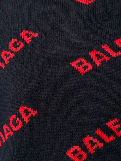 Shop Balenciaga All-over Logo Jumper In Blue