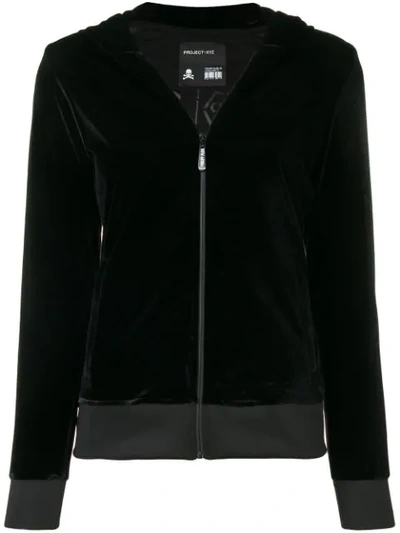 Shop Philipp Plein Zipped Hoodie In Black