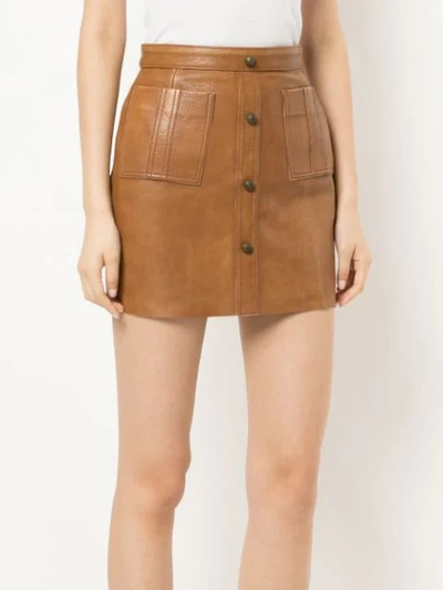 Shop Aje Shrimpton Mini Skirt In Brown