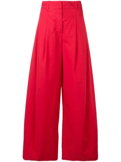 Shop Andrea Ya'aqov Wide-leg Trousers - Red
