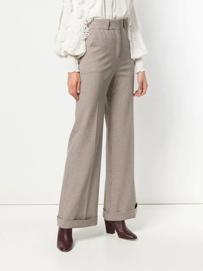 Shop See By Chloé Flared Leg Trousers In Multicolour