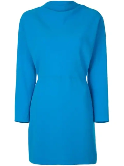 Shop A.l.c Long-sleeve Mini Dress In Blue