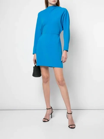 Shop A.l.c Long-sleeve Mini Dress In Blue