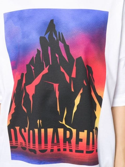 Shop Dsquared2 Graphic Print Crewneck T-shirt In White