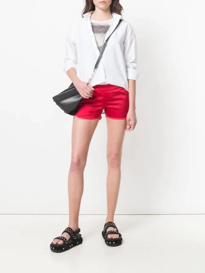 Shop Rouge Margaux Elasticated Short Shorts In Red