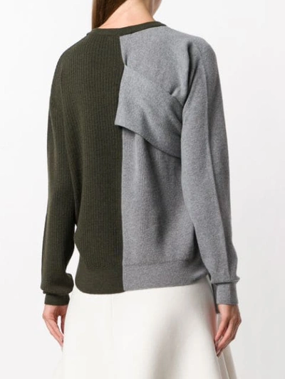 Shop Carven Double-faced Knit Sweater In Green