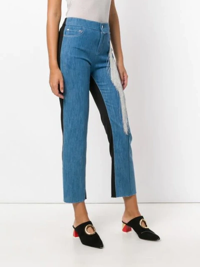 Shop Act N°1 Cropped Tassel Detail Jeans - Blue