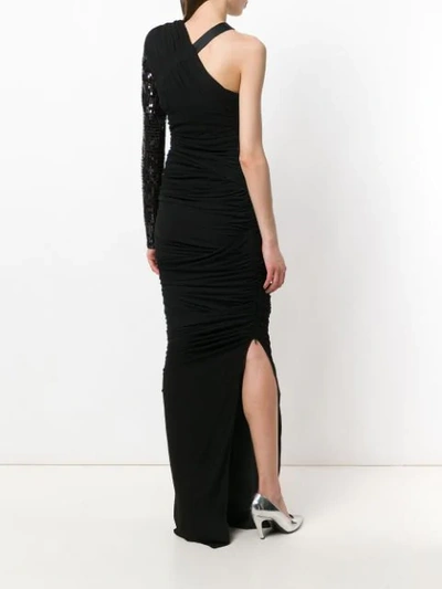 Shop Tom Ford Ruched One Shoulder Dress In Black