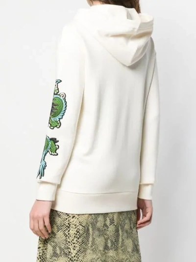 Shop Roqa Dragon Hoodie In White
