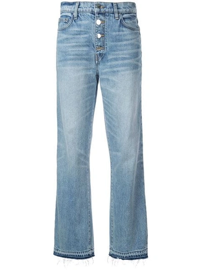 Shop Amiri Glitter Track Straight Leg Jeans In Blue