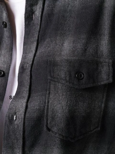 Shop Saint Laurent Checked Button Shirt In Grey