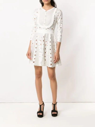 Shop Andrea Bogosian Apliqué Knitted Dress In White