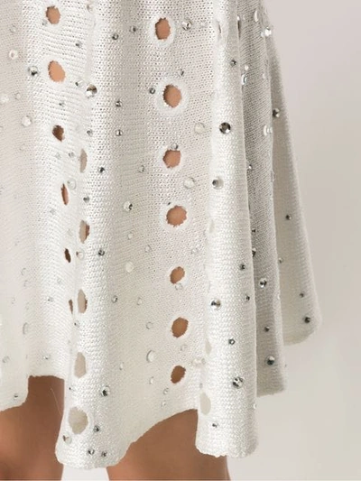 ANDREA BOGOSIAN 针织缝饰连衣裙 - 白色