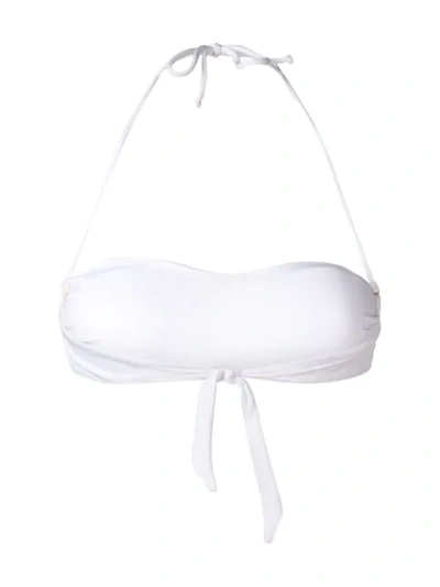Shop Moschino Studded Bikini Top In White