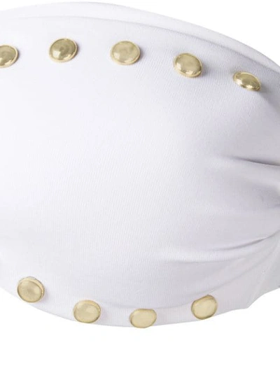 Shop Moschino Studded Bikini Top In White