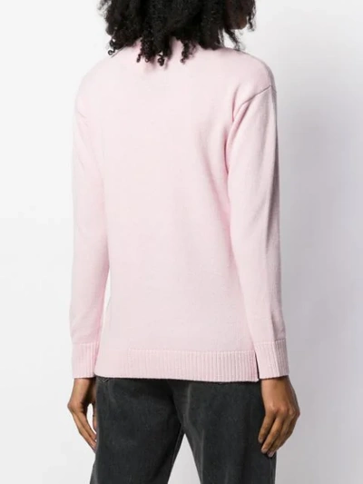 Shop Loewe Long Sleeved Knit Top In Pink